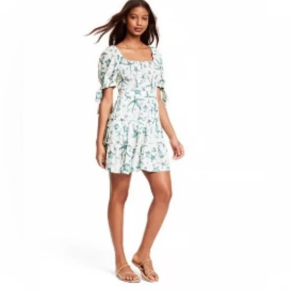 gua Bendita x Target Women's Deep Sea Print Puff Sleeve Mini Dress - Picture 3 of 5